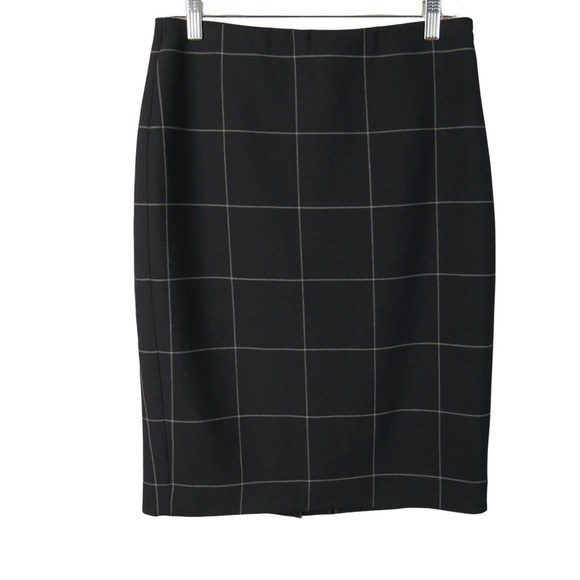 Ann Taylor Dresses & Skirts - Ann Taylor Navy Grid Print Pencil Skirt Size 6 EUC